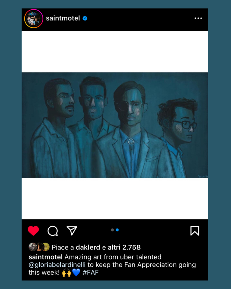 Dal 2015 la band dei Saint Motel condivide regolarmente nei suoi canali i miei lavori ispirati alla loro musica